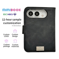 Minibook Fatctory Nouvelle coque de téléphone antichoc pour iPhone Duo Duo, étui à rabat en cuir gaufré de luxe