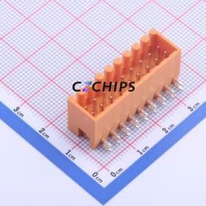 KF2EDGERC-3.5-2*9P Plug-in Terminal Block Bent Lead Through Hole,P=3.5mm Board-to-Board / Socket - Closed 2x9P 3.5mm Orange - Product Image 1