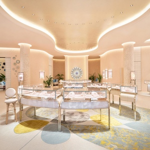 Vetrina Espositiva per Orologi Antichi Personalizzata ed Elegante con Banco Gioielli di Boutique, Armadietto per Orologi, Ristrutturazione Completa del Negozio, Design d'Interni - Product Image 1