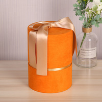 Emballage de cadeaux de mariage en velours rond personnalisé Boîtes en carton avec ruban Logo personnalisé