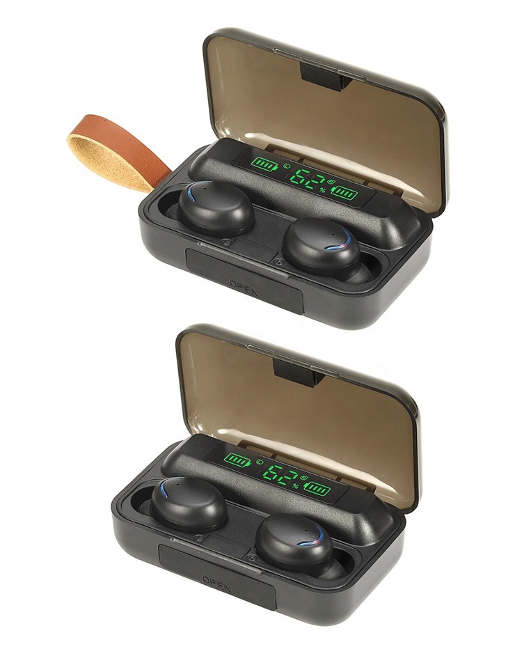 8D Stéréo 2000Mah F9-5 Vrai Sans Fil F9 Mini Bass Écouteurs F9 Avec Étui De Charge Lcd Affichage Casque
