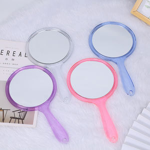 Vente directe d'usine, miroir cosmétique rond pliable à double face, en plastique coloré, avec finition chromée, à tenir à la main - Product Image 3