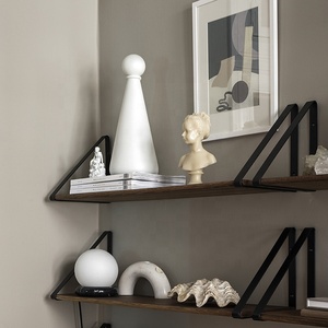 Rustic Triangle Black <strong>Shelf</strong> Brackets <strong>Wall</strong> <strong>Mounted</strong> Heavy Duty <strong>Shelf</strong> Support Floating <strong>Shelf</strong> - Product Image 4