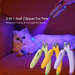 3 में 1 नेतृत्व वाली बिल्ली पालतू कैंची नाखून कटर क्लिपर पालतू जानवरों के सामान के सौंदर्य उत्पादों को कुत्तों के लिए कस्टम इलेक्ट्रिक नाखून क्लिपर