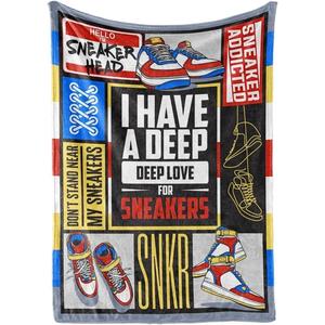 Black Splash Sneaker Art Flannel <b>Blanket</b> Throw <b>Blanket</b> Nap <b>Blanket</b> Breathable Skin Friendly <b>for</b> Travel <b>Camping</b> Custom Print - Product Image 4