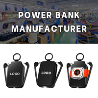 Cargador Portátil Personalizado de Carga Rápida PD de 2000mAh/4000mAh con Cables Integrados, Tipo Llavero