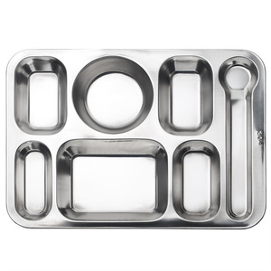 304 Stainless Steel Divided Serving Tray With Lid For Cafeteria And Fast Food Use - Product Image 4