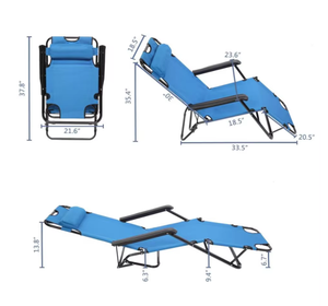Fauteuil inclinable multifonctionnel durable pour patio, plage, camping et <span class=keywords><strong>loisirs</strong></span> intérieurs - Product Image 3