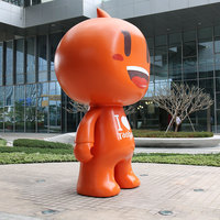 Statue de mascotte commerciale personnalisée K374, figurine de dessin animé d'extérieur, sculpture 3D en FRP pour entrée de centre commercial, repère de marque joyeux
