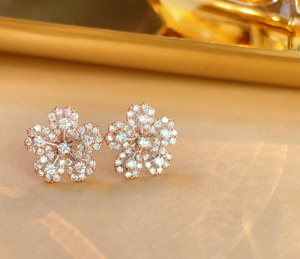 Xinfly - Pendientes de Oro Puro de 18K Au750 con Diamantes Naturales de 0.44 Quilates para Mujer, Joyería Fina para Uso Diario - Product Image 3