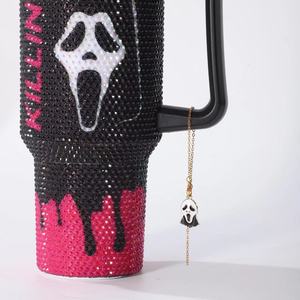 Large 40oz Outdoor Halloween Thermal Drink Cup with Handle <b>Straw</b> 40 oz Rhinestone Tumbler Vacuum <b>Bottle</b> Type for Back to School - Product Image 3