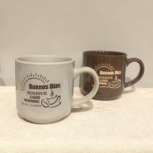 Nouvelle collection de vaisselle en céramique de style français, très vendue, avec lettres personnalisées, tasse en céramique de couleur unie - Product Image 4