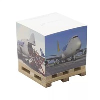 Bloc-notes adhésif personnalisé avec logo imprimé sur 4 côtés, bloc-notes mémo en feuilles mobiles avec palette en bois pour le bureau et la promotion
