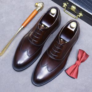 Zapatos de Vestir Formales para Hombre con Parte Superior de Cuero, Estilo Oxford Hechos a Mano, Zapatos de Novio para Boda, Zapatos Casuales de Tacón Alto para Hombre - Product Image 1