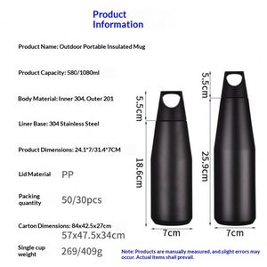 Taza Térmica Aislada 304 en Oferta, con Logotipo Personalizado, 580/1080 ml, Taza Termo de Acero Inoxidable al Vacío con Asa para Regalos Corporativos - Product Image 2