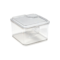 Caja Transparente para Snacks de PET con Tenedor, 450 ml, 15 oz, Tapa Abatible con Cierre, Apta para Alimentos, Contenedor de Almacenamiento para Frutos Secos y Dulces, Organizador de Cocina