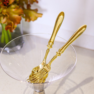 Ensemble de couverts en acier inoxydable Shiny-Jh avec manche en forme de gourde, style occidental robuste, vaisselle d'hôtel - Product Image 4