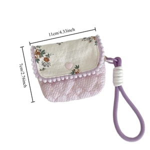 Moda piccola borsa floreale in cotone portachiavi portachiavi simpatici borse per auricolari portamonete portamonete portamonete - Product Image 6