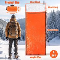 Sac de couchage thermique imperméable portable, sac de survie en mylar d'urgence