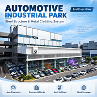 Bâtiment commercial préfabriqué en structure acier GloStar PEB avec panneaux sandwich en laine de roche pour projets de centres commerciaux, atelier automobile 4S
