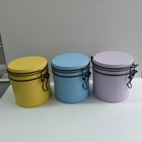 Boîte de rangement en fer pour grains de café et biscuits, en fil d'acier coloré personnalisé, de qualité alimentaire, avec fermeture sécurisée, conteneur en aluminium de haute qualité