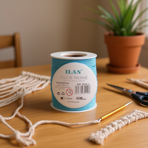 Filo per macramè Ilan 1,5 mm 60 m colore blu per lavori artigianali - Product Image 2