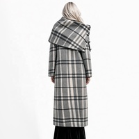 Manteau en laine pour femme - Élégant manteau long d'hiver à double boutonnage, chaud, imperméable, réversible, col en écharpe, logo personnalisé pour le bureau