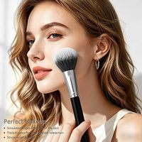 Ensemble de 14 pinceaux de maquillage de voyage en bois synthétique de qualité supérieure pour le visage, le fond de teint, le correcteur, le blush et les fards à paupières