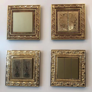 Stainless Steel Panel Double Pole Retro Antique Brass 24K Gold <strong>UK</strong> 13A 86 Wall Mounted <strong>Rock</strong> 250V 1/2/3/4 GANG Universal Socket - Product Image 1