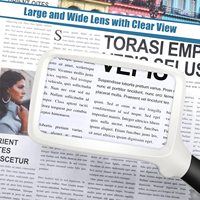 3X Rectangular Foldable LED Reading Magnifier for Seniors, Low Vision & Farsighted Users
