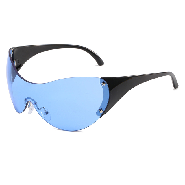 Superhot Eyewear 21845 Fashion 2023 Oversized One-Piece Lens Rimless Shield Y2K Sunglasses