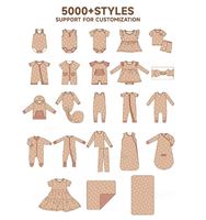 Nieuwgeboren Herfst Op Maat Geprint Casual Slaappakje Schattig Rompertje Baby Unisex Bamboe Pyjama Baby Kledingsetjes