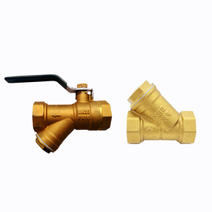 วาล์วบอลกรองทองเหลืองแบบ Y DN25 PN16 พร้อมตัวกระตุ้นแบบแมนนวลสำหรับระบบ HVAC - Product Image 1