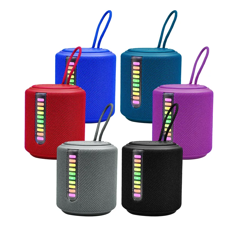2024 c-output Speaker nirkabel lampu RGB warna-warni penutup kain Loudspeaker BT luar ruangan portabel dengan kartu TF FM