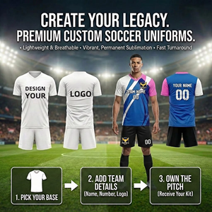 Maillots de football par sublimation, ensembles d'uniformes de football 100 % polyester, personnalisables, respirants, tenues d'équipe à faible coût, vêtements de sport pour hommes - Product Image 4