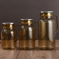 Carafe à thé, jus, café, eau en plastique PC incassable de grande capacité avec couvercle, logo personnalisé