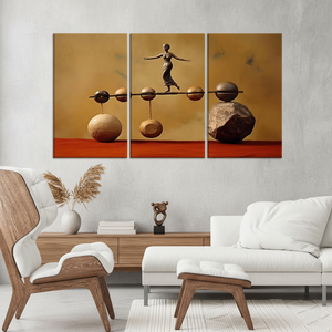 Elegant Balance Stone Woman Printed <b>Canvas</b>: Modern <b>Wall</b> Art Decor,SET OF 3 <b>CANVAS</b> - Product Image 3