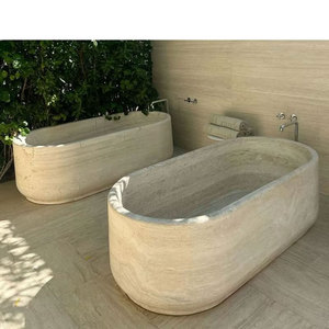 <span class=keywords><strong>Vasca</strong></span> da Bagno Autoportante in Travertino Bianco Vintage Tostone per Ville <span class=keywords><strong>e</strong></span> Appartamenti, Aree Esterne - Product Image 1