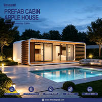 Structure métallique préfabriquée extérieure populaire de cosse de bureau mobile de conception moderne minuscule pour l'usage de maison ou de cabine d'Apple dans des villas