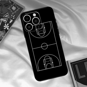 Selubung telepon pola lapangan basket Fashion jalanan Retro, untuk iphone 16 15 14 plus 13 12 11 pro max selubung tahan goncangan lembut