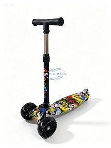 Patinete de 3 Ruedas para Niños, Regalo Perfecto, con Diseño de Grafiti Colorido, Plegable y Ajustable, para Niños Preescolares - Product Image 3