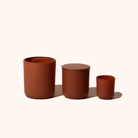 Jars à bougies en argile mate personnalisés, style nordique, argile mate terre cuite, jarre en céramique vide pour bougie