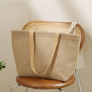 Eco Reusable <strong>Tote</strong> <strong>Bag</strong> Custom Women Fashion Shoulder Handbag Burlap Linen <strong>Jute</strong> <strong>Tote</strong> <strong>Bag</strong> for Activity Travel - Product Image 2