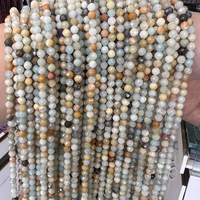 Perles en pierre naturelle facettées de 2 mm, 3 mm, 4 mm, perles en cristal, pierres précieuses, amazonite, perles en vrac pour la fabrication de bijoux