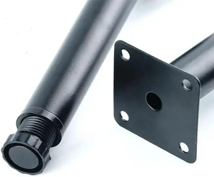 Patas de Muebles Ajustables de <span class=keywords><strong>Metal</strong></span>, Forma Recta, 6 Pulgadas, Negras, para Sofá y Cama, con Ajuste de 10 mm - Product Image 2