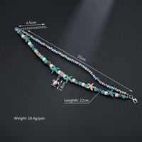Nouveaux Bracelets Perlés Bohèmes Charmants pour Femmes, Chevillères en Alliage Turquoise, Style Plage Tendance