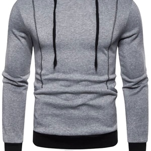 เสื้อสเวตเตอร์ขนแกะแขนยาวสำหรับผู้ชายเสื้อแจ็คเก็ตมีฮู้ดปรับแต่งได้สำหรับเล่นกีฬาฤดูหนาวย้อมสีพื้น - Product Image 1