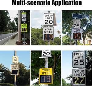 שלט מהירות רדאר סולארי - תצוגת LED מוארת של מהירותך לבטיחות בדרכים - Product Image 3