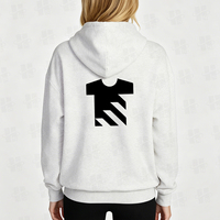 Sweat à capuche unisexe en coton premium French Terry respirant et confortable avec logo imprimé en relief, coupe ample avec cordon de serrage, épaules tombantes pour femme