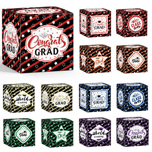 Caja de Regalo Plegable Cuadrada Portátil para la Temporada de Graduación, Caja de Regalo de Cartón con Impresión Personalizada para Ropa y Dulces - Product Image 1
